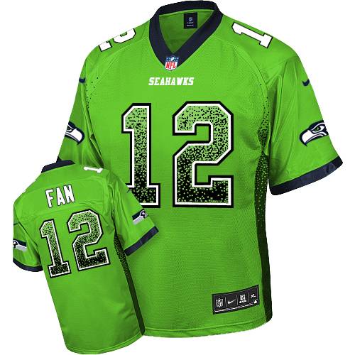 Men's Elite 12th Fan Nike Jersey Green - Drift Fashion NFL Seattle Seahawks